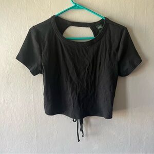 Wild Fable Black Ribbed T Shirt Size Large